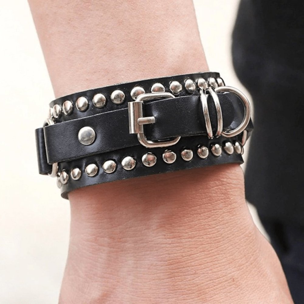 Leather & Studs Bracelet